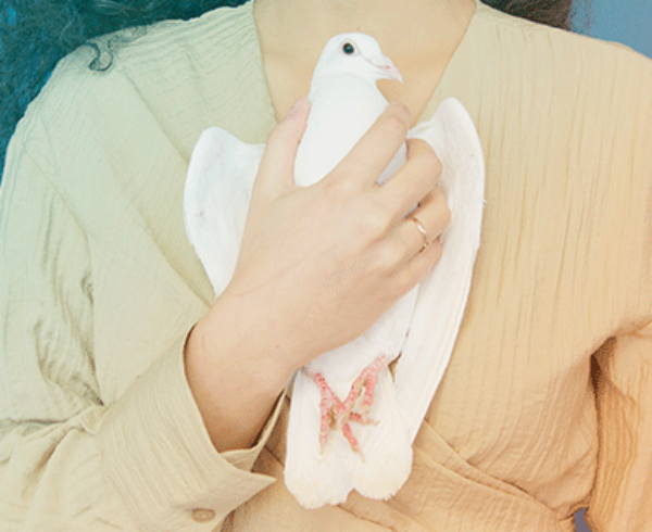 Woman Holding a Dove